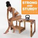 Adjustable Length 29 Inches Shower Stool Bench Chair Waterproof with Storage Shelf for Shaving Legs, Spa, Bath Seat in Bathroom, Inside Shower for Adults Seniors Elderly (Small 29 in)
