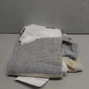 Central Park Gray Tan Stripe Sheer Color Block Window Curtain Panel Linen Window Treatment for Bedroom Living Room Farmhouse 84 inches Long with Grommets, 2 Panel Rustic Drapes