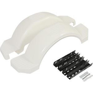 ECOTRIC Set of 2 Single Axle Trailer Fenders 13" Wheels Tire Skirt Boat 39.7" long x 8.8" wide x 11.4" tall 300 lbs (White)