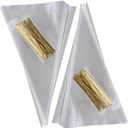 2 x HAZOULEN 200-Piece Clear Cello Treat Bags Popcorn Candy Bags with Twist Ties, 12" x 6.5"