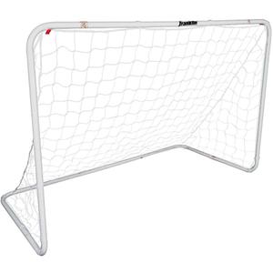 Franklin Sports Competition Soccer Goals - Backyard Portable Steel Soccer Goals - Adult + Youth Soccer Goal with Net + Ground Stakes Included - Multiple Sizes + Colors (White)