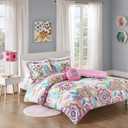 Intelligent Design Camille Comforter Set, Vibrant Flowers Design All Season Teen Bedding, Matching Sham, Decorative Pillow, Girls Bedroom Dcor, Twin/Twin XL, Pink 3 Piece