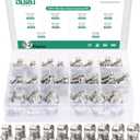OURU 52PCS Fuel Line Clamp Assortment Kit 304 Stainless Steel,10 Sizes Adjustable 9/32"-23/32" Dia (7-18mm) Mini Fuel Injection Gas Line Hose Clamps,Pipe Clamp for Automotive,Diesel Petrol Pipe
