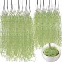 Cindeer 24 Pack Fake Spanish Moss Artificial Hanging Decoration Bulk Faux Greenery Moss Garland for Potted Wall Living Room Indoor Outdoor Decor(43 Inch, 33 Inch,Green)