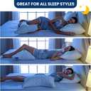 Side Sleeper Pillows for Neck & Shoulder Comfort - Ergonomic Curved Crescent Design, Adjustable Shredded Memory Foam, Cooling & Soft Cover, Extra Fill Included, King Size Pillows Set of 2