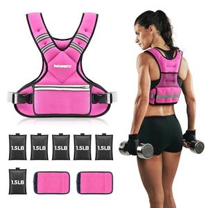 Adjustable Weighted Vest PACEARTH Ironsand Weight Vest with Six 1.5-lb Adjustable Weights, 11-20 lbs Total, Big Zipper Pouch, Home Workout Weight Vest for Men and Women in Cardio and Strength Training