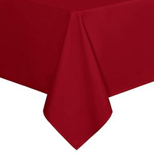 sancua Rectangle Tablecloth - 70 x 108 Inch - Stain and Wrinkle Resistant Washable Polyester Table Cloth, Decorative Fabric Table Cover for Dining Tables, Buffet Parties and Camping, Red