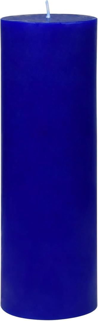 3 x 9 Inch Blue Pillar Candle, 3" D x 9" H, Blue