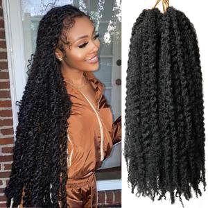 Marley Twist Braiding Hair 30 inch Afro Kinky Curly Crochet Braids 8 Packs Cuban Twist Crochet Braids Synthetic Low Maintenance Skin-Friendly Marley Hair Extensions(1B, Packs of 8)
