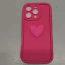 Love Heart Cute 3D Shockproof Thick Soft Silicone Case for Women Girls Compatible with iPhone Case (Pink,iPhone 16 Pro)
