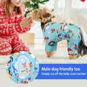 MIGOHI Thermal Dog Pjs for Christmas- Fall Winter Dog Sweater, Fleece Pjs for Dogs with Cozy Long Sleeves to Protect Joints,Stretchy Pet Jammies Sweater Outfit for Boy & Girl, Easy-Care, Blue, S