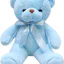 Blue Teddy Bear Stuffed Animals 13.4 inch Soft Small Teddy Bear Cute Cuddly Stuffed Plush Toys for Birthday Valentines Day Wedding Graduation Party
