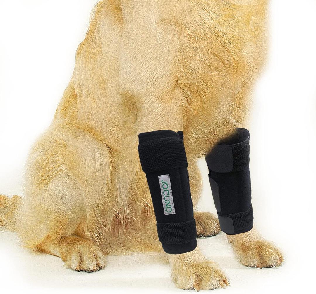 Dog Front Leg Brace, Pair of Dog Leg Brace with Metal Strips, Canine Front Leg Hock Wrap Sleeve for Carpal Support, Protects Wounds Brace Heals and Prevents Injuries and Sprains (L/XL)