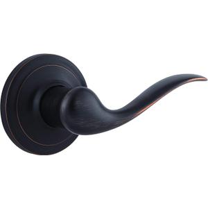 Kwikset Tustin Dummy Door Handle, Single Sided Lever for Closets, French Double Doors, and Pantry, Venetian Bronze Non-Turning Right Handed Interior Push/Pull Lever, with Microban Protection (1 Pack)