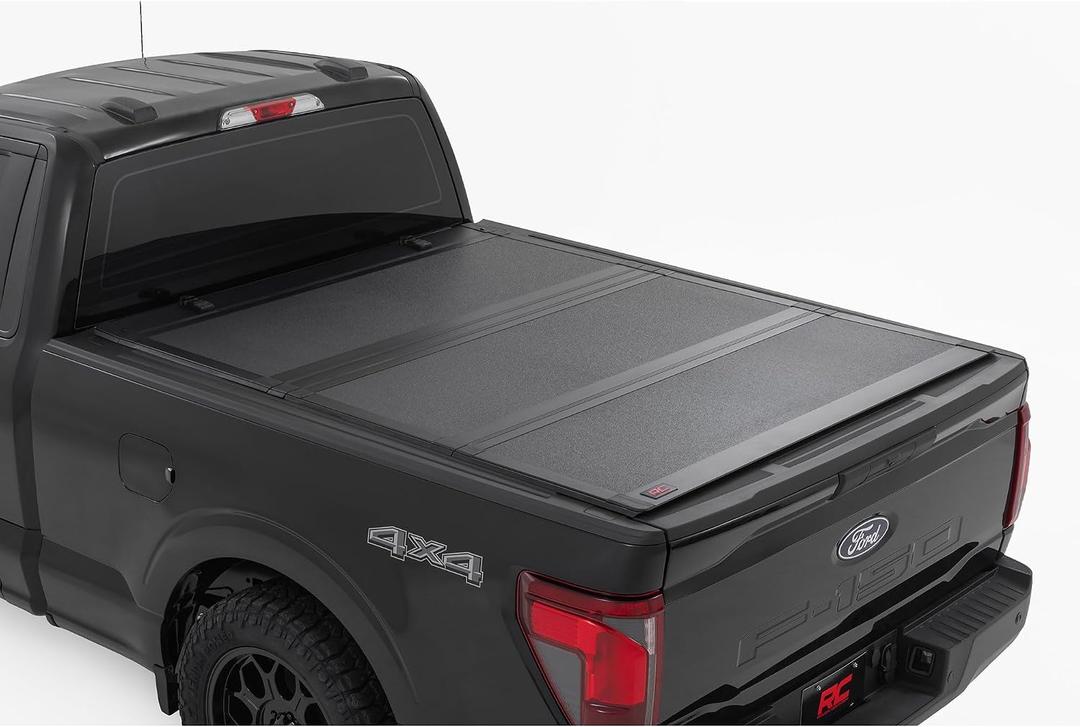 Rough Country Hard Tri-Fold Truck Bed Tonneau Cover for Ford F-150 (2021-26), Lightning (2022-26)