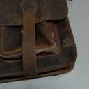 Leather briefcase 18 inch laptop messenger bag for men and women best satchel office bag (Brown)