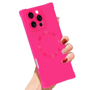 SAKUULO Magnetic Case for iPhone 16 Pro Max 6.9 Inch Slim Silicone Hotpink