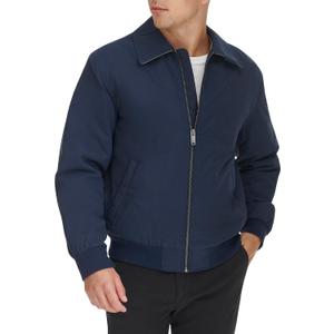 Dockers Men's Micro Twill Golf Bomber Jacket (Standard and Big & Tall) (Navy Filled), S 
