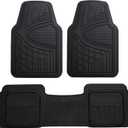 FH Group Automotive Floor Mats Universal Fit Climaproof for All Weather Protection Heavy Duty Rubber fits Most Cars, SUVs, and Trucks, Trim to Fit Black