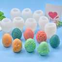 8 Pieces Set, Easter Series of Floral Egg Candle Craft Silicone Mold Making