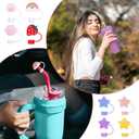 8Pcs Silicone Straw Cover Set for Brumate Era 40 Oz,12mm Straw Toppers for Brumate Tumbler,Pentagram Straws Covers Cap for Tumblers,Colorful Straws Covers Compatible with Brumate Era Accessories (regular)