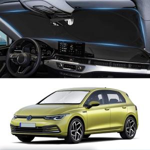 Sunshade for 2015-2023 2024 2025 Volkswagen Golf GTI e-Golf VW Golf R 4 Door Hatchback Accessories Front Window Shield Cover for Windshield Sun Visor