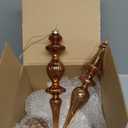 Soulchen 12 Pcs Mercury Glass Christmas Hanging Ornaments Vintage Glass Balls Finial with Different Shapes for Xmas Tree Decor Christmas Baubles for Holiday Winter Decoration(Brown)