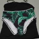 Queenstyle Girls Swimsuit Size 10 12 Tankini Set Kids Bathing Suits Two Piece Girls' Swimwear Size 13-13Y Drawstring Adjustable Straps Black-a