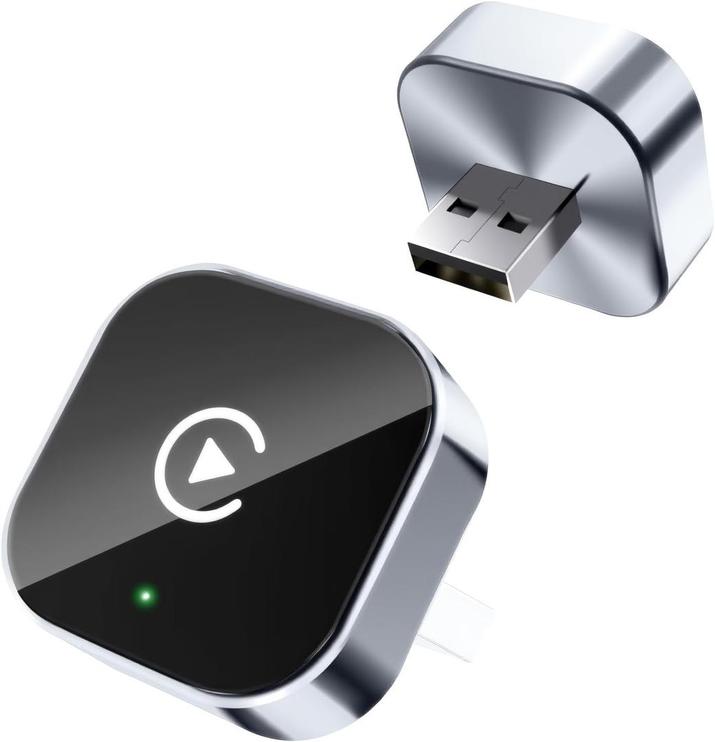 2026 Upgraded Wireless CarPlay Adapter - Fast Auto-Connect, Stable Connection, Mini Size Plug & Play Adapter for iPhone & Android Auto Compatible Cars