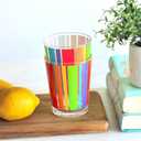 Youngever 4 Pack 16 Ounce Plastic Tumblers, Bistro Plastic Glasses, Cafe BreakResistant Drinking Glasses, Shatterproof Beverage Tumblers, Reusable, NO BPA, Top rack Dishwasher Safe (Rainbow Stripe)