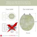 Round Toilet Seat Natural Wood Toilet Seat with Zinc Alloy Hinges, Easy to Install also Easy to Clean, Anti-pinch Marble Toilet Seat by Angol Shiold (Round, Green Marble)