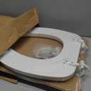 Mayfair Padded Toilet Seat, Cushioned Soft Vinyl over Wood Core Seat, Secure Hinges, Easy Clean, Made in USA, Elongated, White