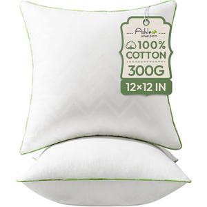 Ashler Co. Pillow White 2 Pack, 12x12 Inches