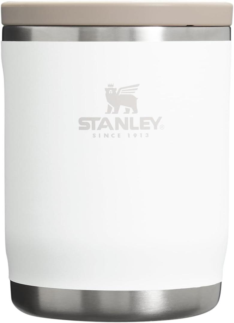 STANLEY Adventure To-Go Food Jar | Vacuum Insulated Food Container | Wide Mouth Screw On Lid | Packable for Travel | Stainless Steel with Leakproof Lid | BPA-Free (18 oz, Frost)