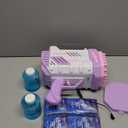 Bubble Gun, Bazooka Bubble Machine Gun, Bubble Blaster Gun with Bubble Solution, 69 Holes Bubble Bazooka Gun Outdoor Summer Toy Party Favors for Kids Purple Christmas Bubble Maker Blowers