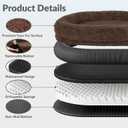 79"x44"x12.5" Human Dog Bed for Adult Faux Fur Washable Human Dog Bed Portable Handle, Egg Orthopedic Foam Human Bed Extra Large with Present Blanket Brown