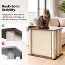 Veehoo Couch Protector from Cat Claws, Couch End Table with Cat Scratch Panel and Scratching Posts, Pet Corner Sofa Side Table Scratcher, Black Walnut, Right