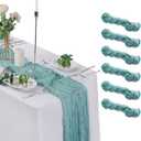 6 Pack Cheesecloth Table Runner 9ft,17 x 108 inch Gauze Table Runner Rustic Romantic Wedding Runner for Wedding Bridal Shower Fall Decoration,Grey Green