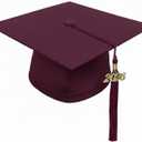 CLERKMANS Unisex Matte Graduation Cap Gown Tassel Package, High School and University, Size 45