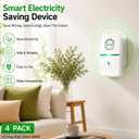 Electricity Saving Box Energy Saving Device Smart Save Plug Power Saver 4 Pack Stopwatt Smartplug Device, Stop Watt Device Plug-in for Home Office Voltage Optimization Surge Outlet 90v-250v 30KW