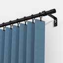 Curtain Rods Set of 2,Black Curtain Rod for Windows 40 to 62 inch, 5/8 inch Diameter Metal Standard Drapery Rod Set with Bracket, Heavy Duty Adjustable Window Curtain Rod for Living Room, 2 Pack