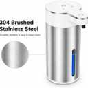 Automatic Liquid Soap Dispenser Touchless, 304 Stainless Steel Hand Soap Dispenser, USB Rechargeable, 4 Adjustable Levels, 13.5 oz (400 ml), for Kitchen & Bathroom (White, Liquid)