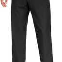 COOFANDY Mens Dress Pants Expandable Waist Wrinkle Free Suit Pants Flat Front Casual Dress Slacks (36W x 30L, Black)