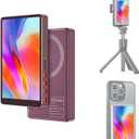 Vlog Selfie Monitor Screen(Alloy Case), Content Creator Essentials,Back Camera Magnetic Mirror Monitor for TikTok, Selfie, YouTube, Live Streaming, Screen Mirroring for iPhone Camera (Pink)