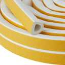 QDiShi White D-Shape Weather Stripping Seal Strip 20FT Door Window Gap Filler Insulation Trim for Exterior Door Frame, Self-Adhesive Backing Seals Large Gap (from 5/16 to 15/32 inch)