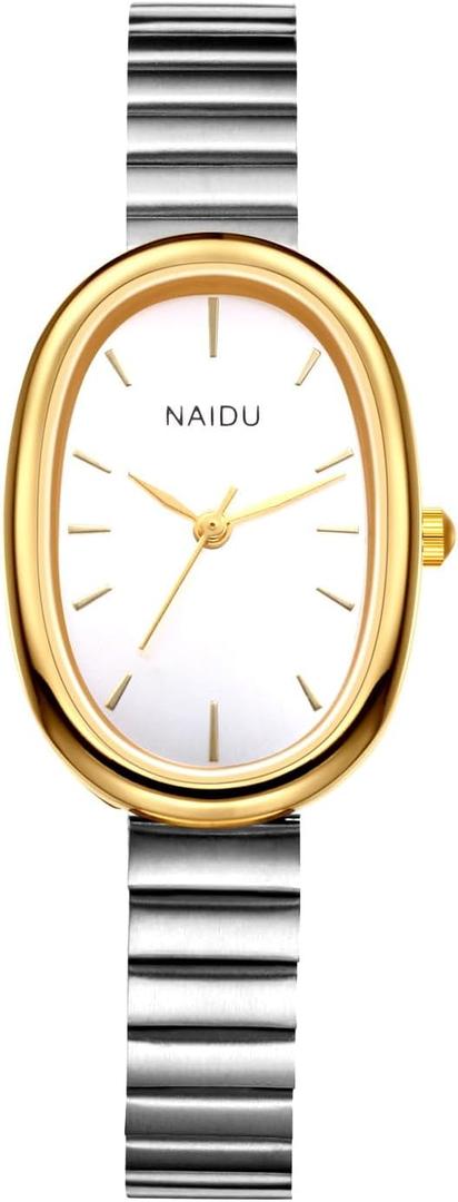 Avaner Women's Ultra-Thin Oval Watches: Stainless Steel Slim Strap Small Face Ladies Elegant Dress Wrist Watches