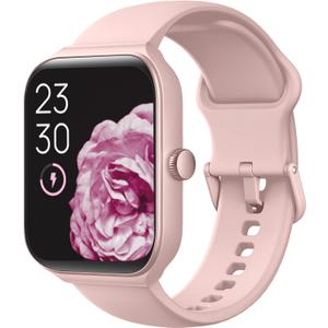 TOOBUR Smart Watch for Women Alexa Built-in, 1.95" Fitness Tracker with Answer/Make Calls, IP68 Waterproof/Heart Rate/Sleep Tracker/100 Sport Modes, Fitness Watch Compatible Android iOS (Pink)