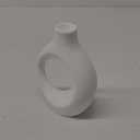 Concrete Floral Vase Set - Modern Circle Vases for Home Decor - Aesthetic Vases for Living Room Bedroom and Coffee Table - Minimalist Donut - Decorative Concrete (Snuggle - White), 1 Pack