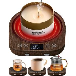 PUSEE Candle Mug Warmer Electric,Auto On/Off Gravity-Induction Coffee Mug Warmer with 9 Temp Settings,1-9 Timer Candle Melter Warmer Beverage Coffee Warmer Practical Portable Warmer for Home & Office
