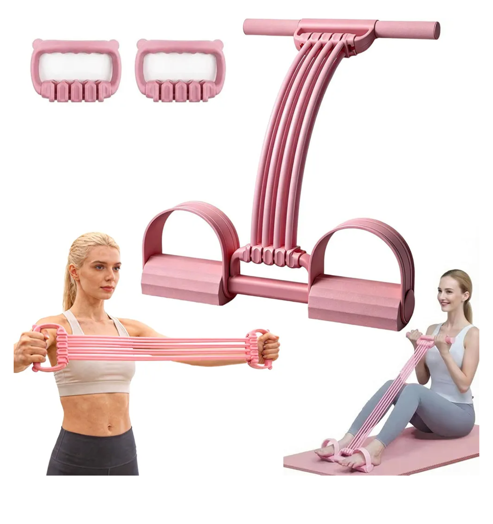 3 in 1 Adjustable Pedal Resistance Band, 8-Tube Multifunction Tension Rope, Natural Latex sit-up Trainer Resistance Band Suitable for Fat Loss and Full-Body Shaping Workout